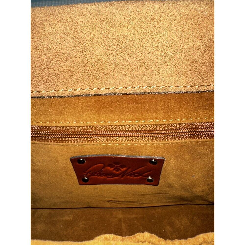 New Patricia Nash Chauny Floral Tooled Leather Satchel Handbag Purse Blue Coral - Picture 8 of 9